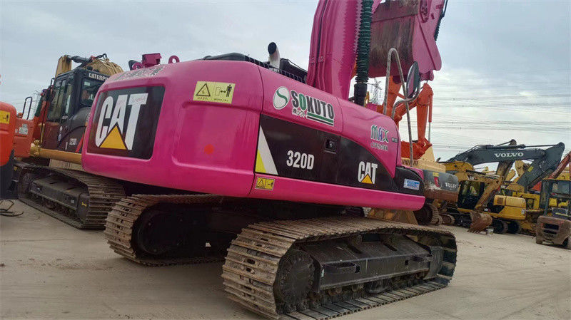 크롤러 사용된 CAT 320D 굴삭기 토공 작업 기계류 분홍색 애벌레 320 320C 320D